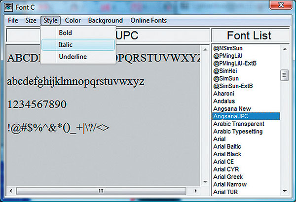 Bangkok Post - Fonts at a glance