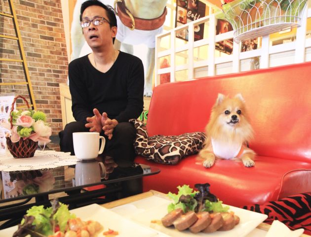 coffee shop with dogs near me