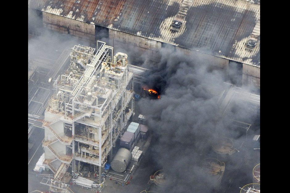 Smoke rises after a fire broke out at a Nippon Steel & Sumikin Pipe Co. factory in Kawasaki, south of Tokyo. The fire broke out late Monday morning at the Nippon Steel & Sumikin Pipe factory in Kawasaki, near Tokyo, public broadcaster NHK reported. - Reuters