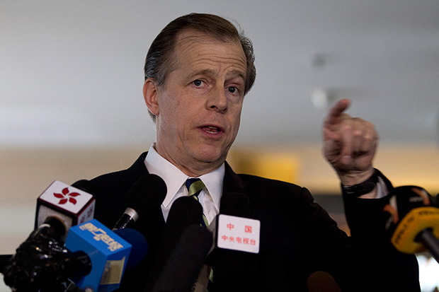 In this January 2014 file photo, then-US special representative for North Korea policy ambassador Glyn Davies gestures as he speaks to reporters at a hotel in Beijing. President Barack Obama has nominated Mr Davies as ambassador to Thailand. (AP photo)