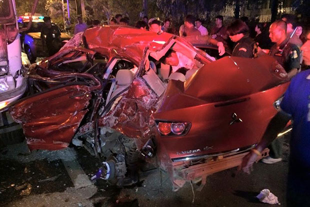 4 students killed as car rams truck