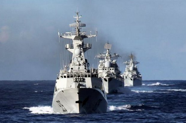 China conducts frequent military patrols and exercises in the South China Sea. According to the official press, this one lasted two weeks and included two guided missile destroyers, two missile frigates, a supply ship and shipboard helicopters. (Photo via English.sina.com) China conducts frequent military patrols and exercises in the South China Sea. According to the official press, this one lasted two weeks and included two guided missile destroyers, two missile frigates, a supply ship and shipboard helicopters. (Photo via English.sina.com)