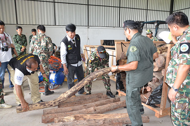 B3m of poached rosewood seized at warehouse