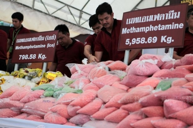 Under a proposal for Section 44 use, methamphetamines will be removed from the 'most dangerous' list of banned drugs. (Bangkok Post file photo)