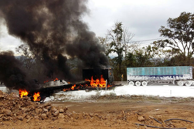 Multi-truck collision, fire kills driver injures others