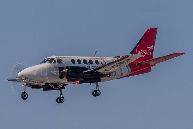 Passengers and crew all were safe after the drone collision with their Skyjet Aviation aircraft. (Photo via Aeroemploi.ca) Passengers and crew all were safe after the drone collision with their Skyjet Aviation aircraft. (Photo via Aeroemploi.ca)