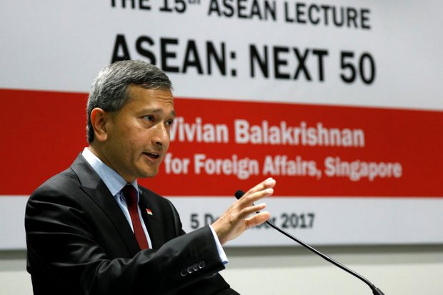 Singapore's Foreign Minister Vivian Balakrishnan speaks at the 15th Asean Lecture on Singapore's Foreign Minister Vivian Balakrishnan speaks at the 15th Asean Lecture on