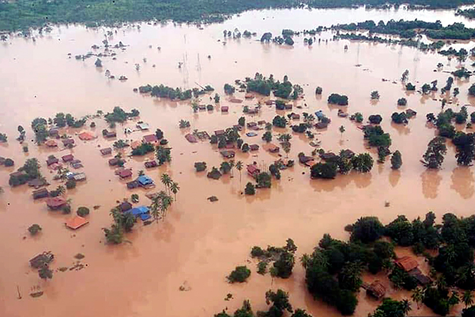 Houses are submerged by floodwaters. — EPA-EFE/ABC Laos News