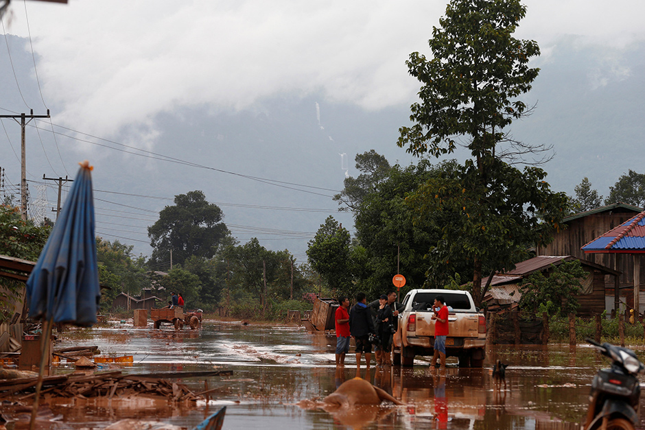 A general view of a road during the flood on Thursday. — Reuters
