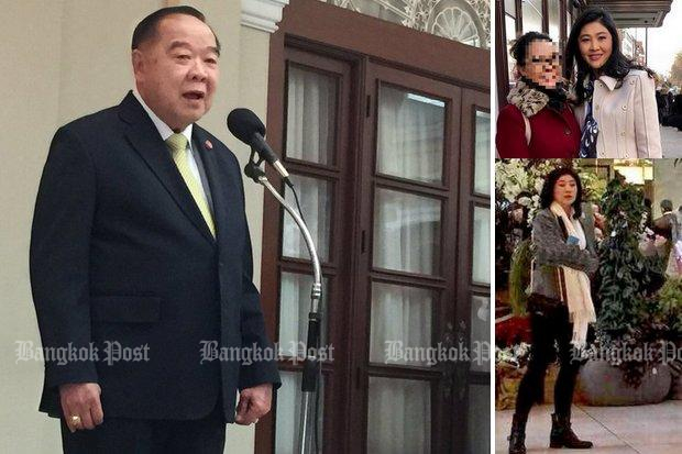 The two photos on the right have confirmed that ex-premier and fugitive Yingluck Shinawatra is in London. Deputy Prime Minister Prawit Wongsuwon is threatening officials to catch her or face prosecution themselves for dereliction of duty.