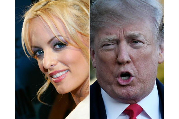 This combination of pictures created on March 25, 2018 shows a file photo taken on January 12, 2007 of adult film actress Stormy Daniels at the 24th annual Adult Video News Awards Show at the Mandalay Bay Events Center in Las Vegas, Nevada, and file photo of US President Donald Trump as he departs the White House in Washington, DC on March 10, 2018. (AFP photo) This combination of pictures created on March 25, 2018 shows a file photo taken on January 12, 2007 of adult film actress Stormy Daniels at the 24th annual Adult Video News Awards Show at the Mandalay Bay Events Center in Las Vegas, Nevada, and file photo of US President Donald Trump as he departs the White House in Washington, DC on March 10, 2018. (AFP photo)