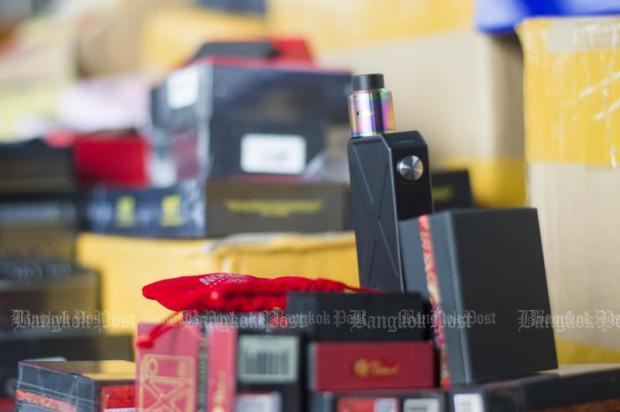 Possession of e-cigarettes for use or sale will be fined by the Excise Department. (Photo by Worrapon Payakum)