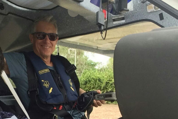 This picture from the page of Facebook user Chaiyaporn Pilot shows Michael Charles Lomberg just before his takeoff at Nok Airfield in Chiang Mai province on Sunday.