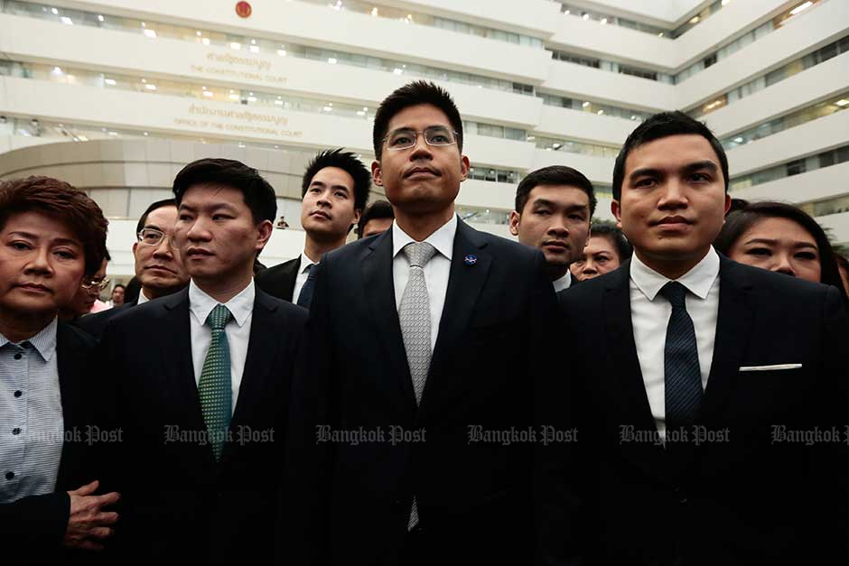 March 7: The Constitutional Court unanimously ordered the dissolution of the Thai Raksa Chart party for nominating Princess Ubolratana as its prime ministerial candidate, citing customary law. — Patipat Janthong