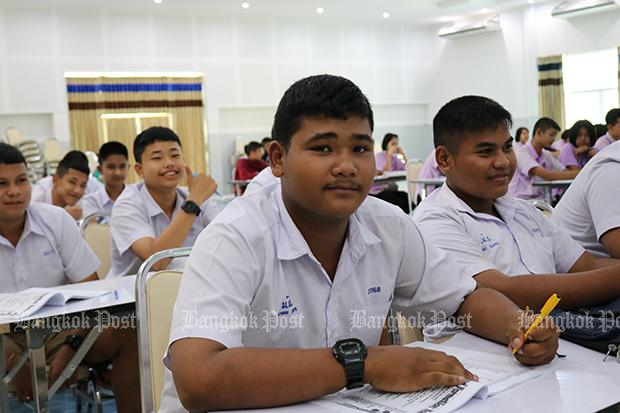 Tharathep Boonharn, a student at Muang Surat Thani School, is also a rescue volunteer and saved a man's life on Tuesday. (Photo by Supapong Chaolan)