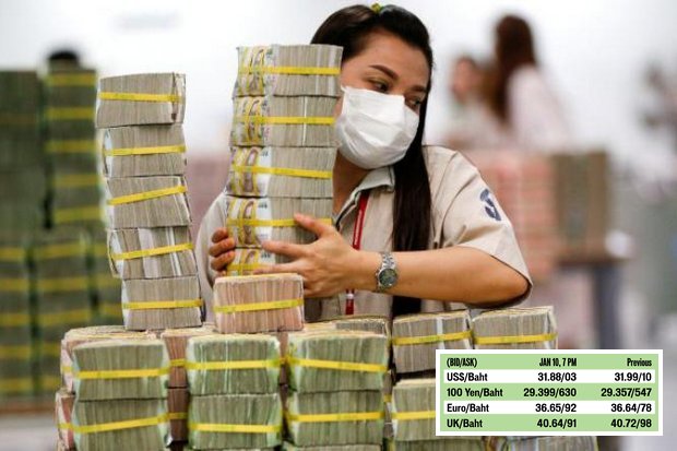 The baht just hit a 7-month high of 31.91 per US dollar. (Reuters photo)