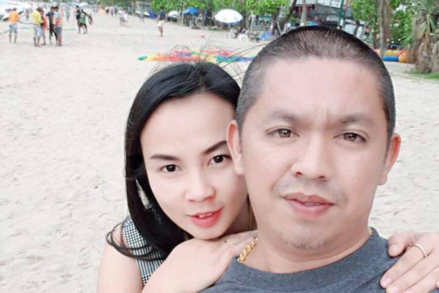 Teerapon Pinamon with his wife, Kanyarat Kingkaew, in an undated photo released by police.