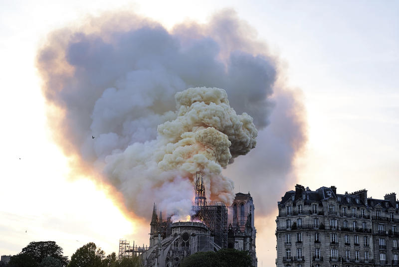 Fire ravages Notre-Dame cathedral, spire collapses