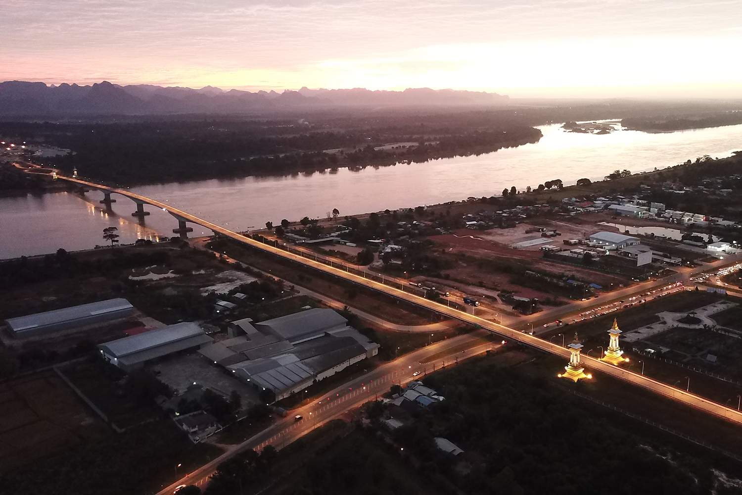An aerial view of Nakhon Phanom, one of the secondary provinces under a Tourism Authority of Thailand plan to promote tourism. (Photo by Pattanapong Sripiachai)
