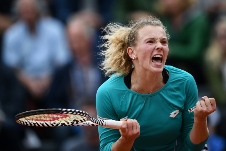 Scream and shout: Katerina Siniakova faces Naomi Osaka on Saturday. Scream and shout: Katerina Siniakova faces Naomi Osaka on Saturday.