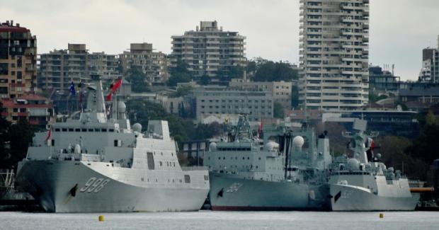 Chinese warships dock at Sydney's Garden Island