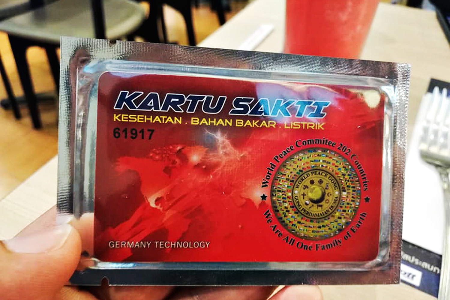 People are being warned about Indonesian 'cure-all' power cards. (Photo courtesy Weerachai Phutdhawong Facebook Account)