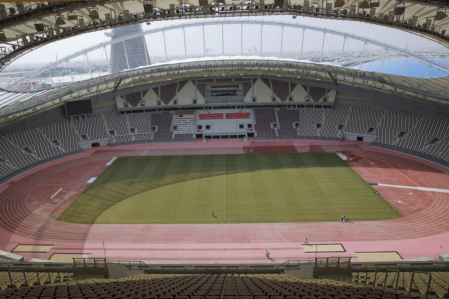 Khalifa International Stadium in Doha, Qatar, is one of the venues for the Fifa World Cup in 2022. Australia and Indonesia held talks on making a joint bid for the 2034 edition. (AP photo)