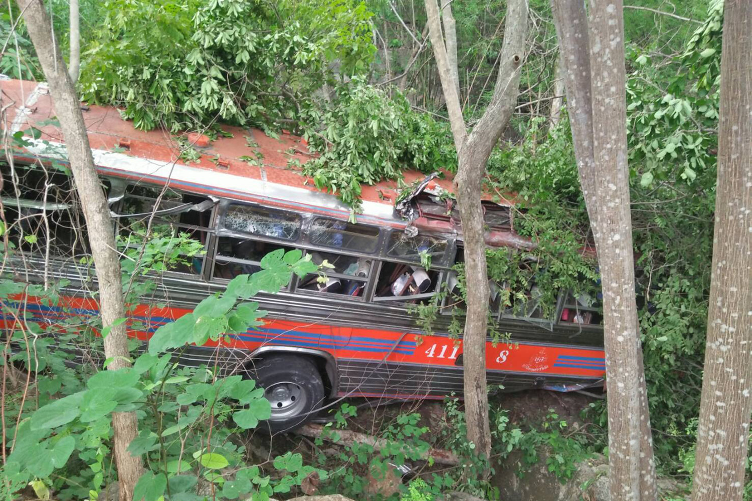 Bus on school trip crashes, 30 injured