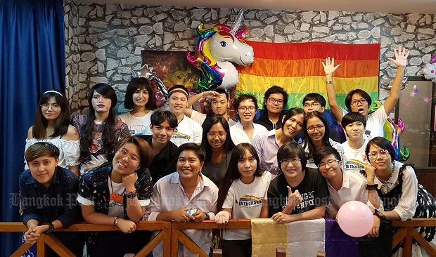 Attendees at the recent International Non-Binary Day event in Bangkok. (Photo by Pongthawat Chaijeen)