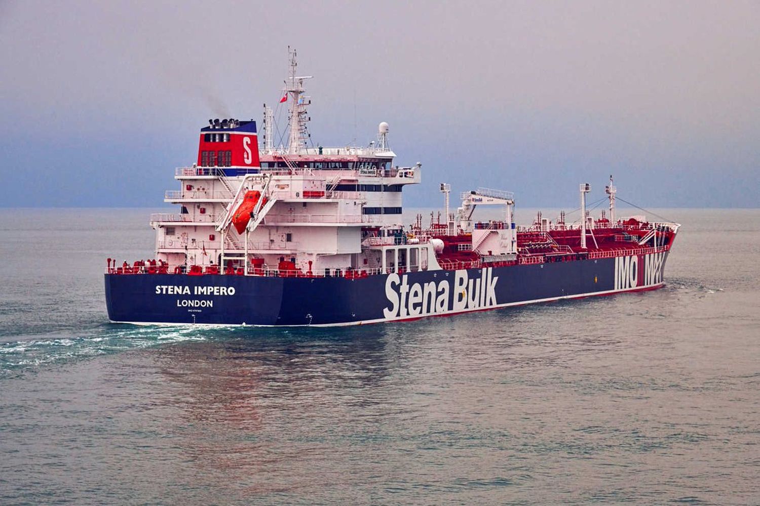 An undated handout photograph shows the 'Stena Impero', a British-flagged vessel owned by Stena Bulk, at an undisclosed location, obtained by Reuters on Friday. (Stena Bulk via Reuters) An undated handout photograph shows the 'Stena Impero', a British-flagged vessel owned by Stena Bulk, at an undisclosed location, obtained by Reuters on Friday. (Stena Bulk via Reuters)