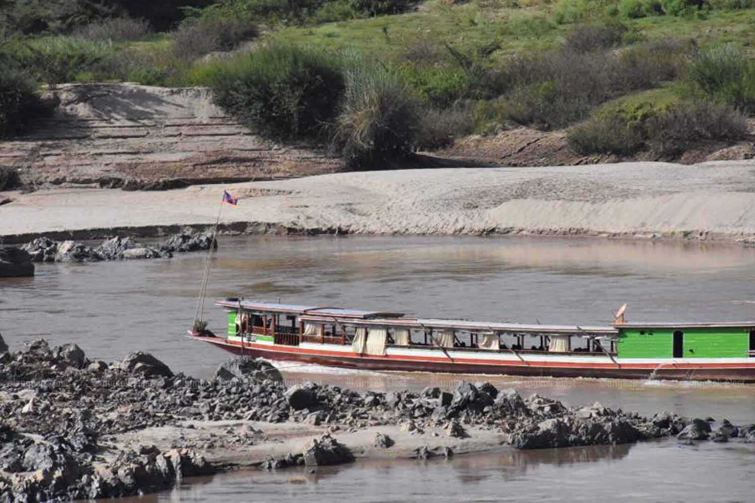 The Mekong River in Chiang Rai on Sunday. (Photo by Wassayos Ngamkham)