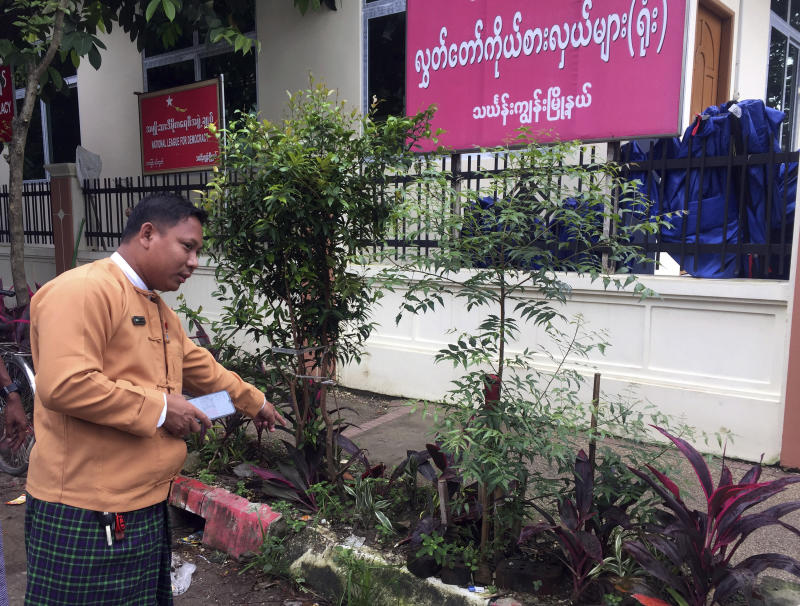 Unexploded grenade found near Myanmar ruling party office