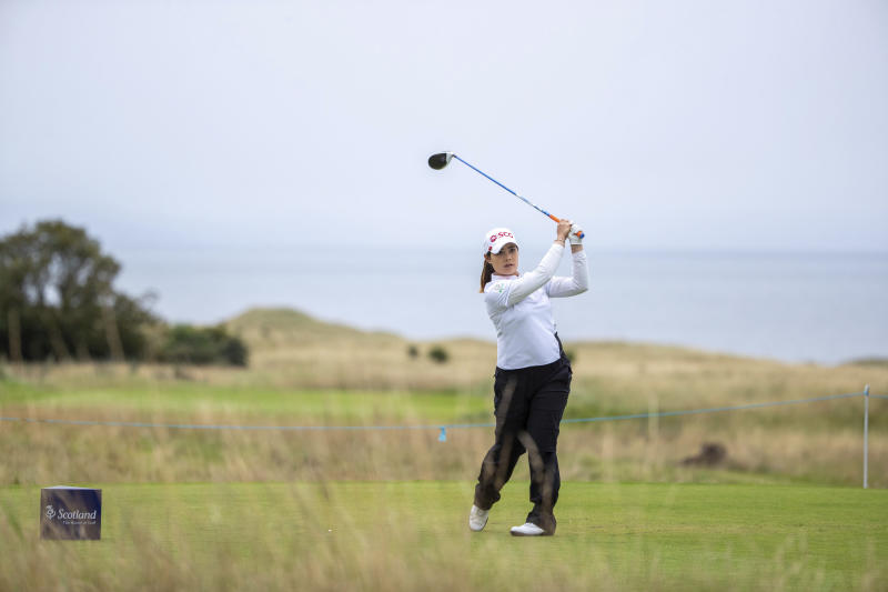 Moriya Jutanugarn tees off at the 6th hole during day four of the Ladies Scottish Open at The Renaissance Club in North Berwick Scotland on Sunday