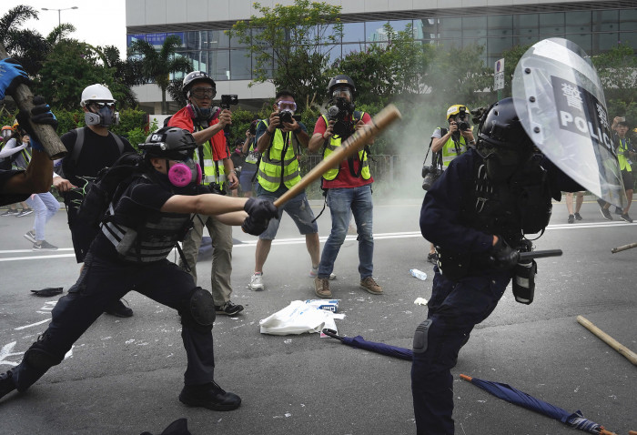Violence Returns As Protesters Taunt Hk Police