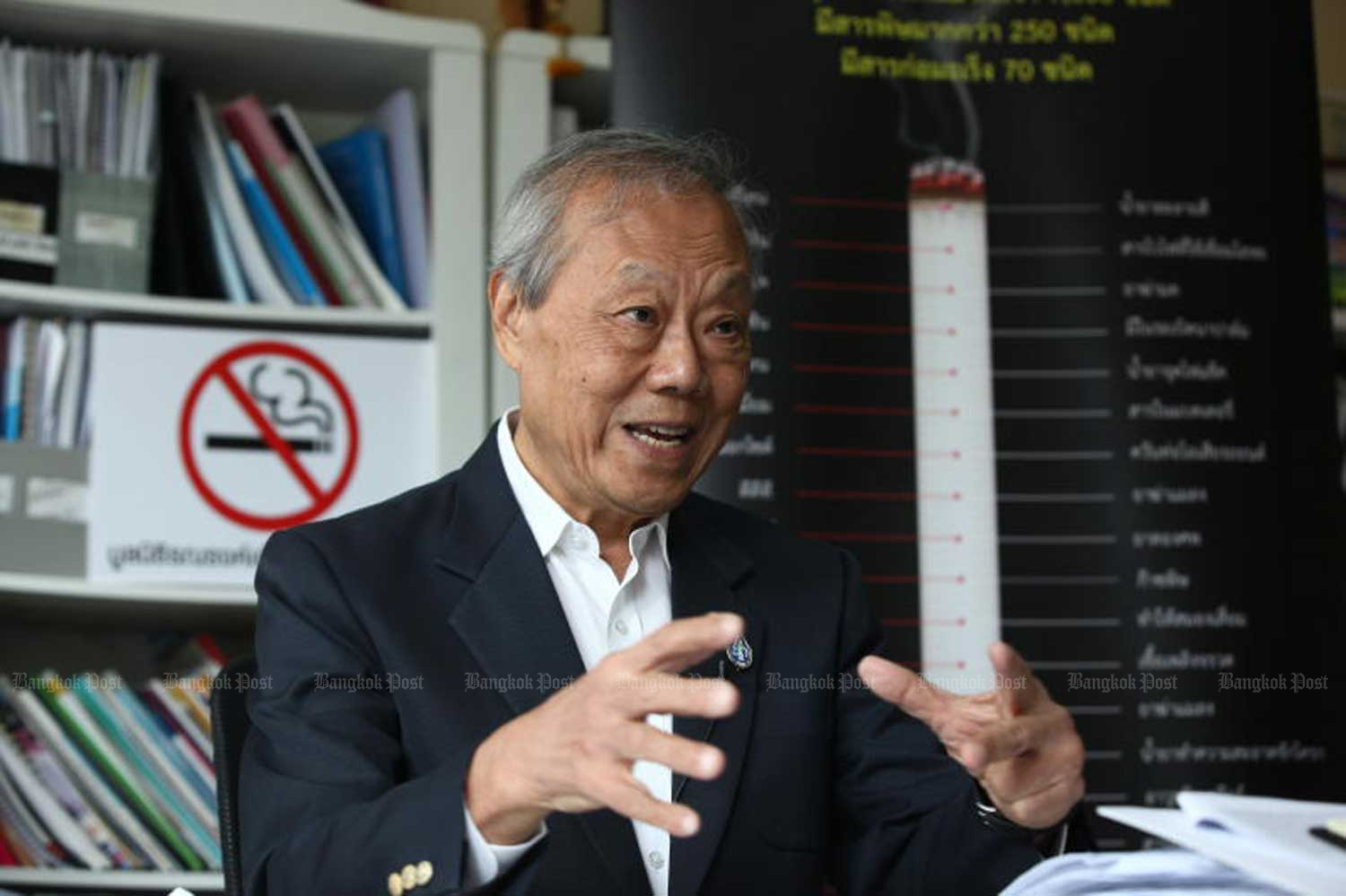 Prakit Vathesatogkit, executive secretary of the Action on Smoking and Health Foundation Thailand. (File photo) Prakit Vathesatogkit, executive secretary of the Action on Smoking and Health Foundation Thailand. (File photo)