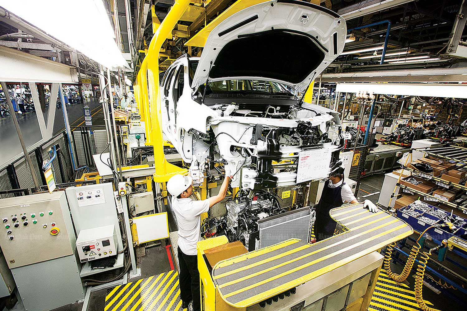 Cars made at General Motors' plant in Rayong province are exported around the globe. (Bangkok Post file photo)