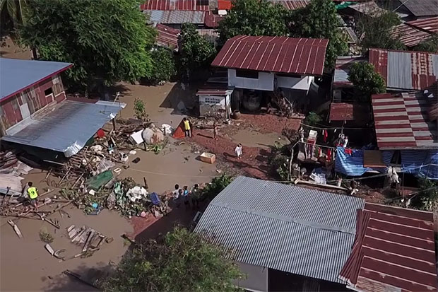 Floodwaters in Ban Phai district of Khon Kaen have receded after it was inundated on Saturday. (Photo by Chakrapan Nathanri)