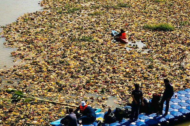 Krathong floats still clog Ping River