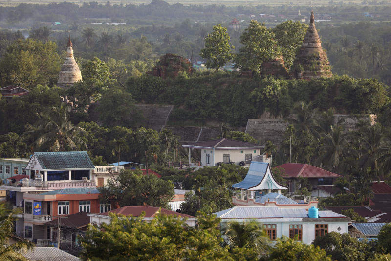 A landscape view of the downtown with ancient pagodas in the background in Mrauk U, Rakhine state, Myanmar June 28, 2019. (Reuters file photo) A landscape view of the downtown with ancient pagodas in the background in Mrauk U, Rakhine state, Myanmar June 28, 2019. (Reuters file photo)