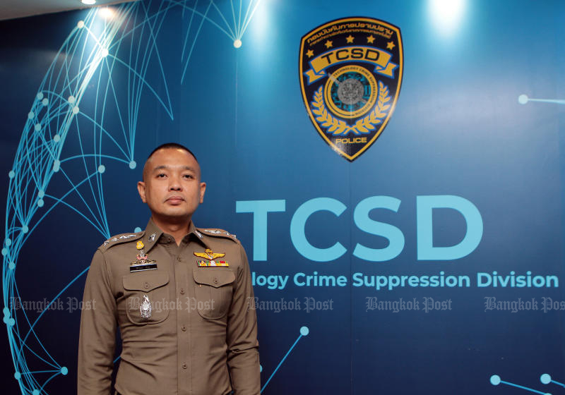 Deputy TCSD commissioner Siriwat Dipho announces the arrest of the administrator of the Deputy TCSD commissioner Siriwat Dipho announces the arrest of the administrator of the
