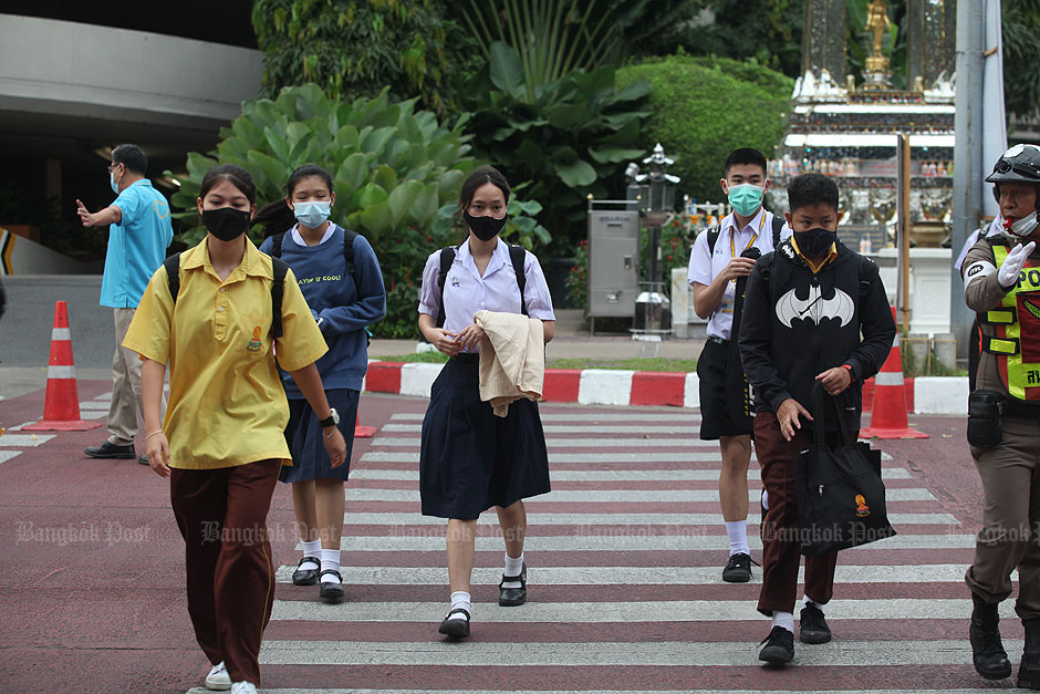 Students in casual attire