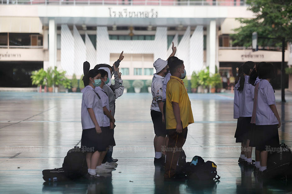 Students in casual attire