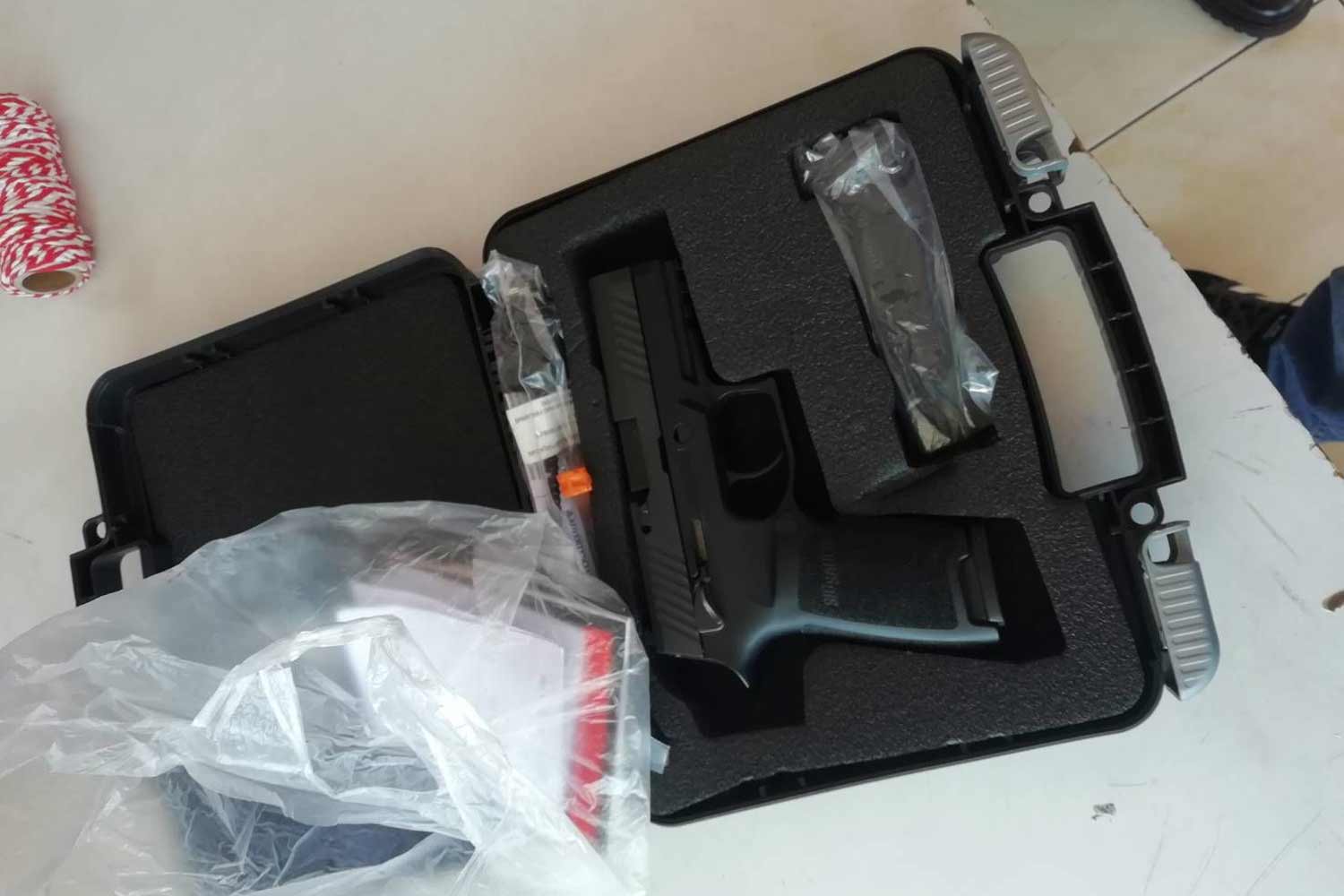 The pistol is kept in its case after a pupil played with it and accidentally shot a friend at Sukhanaree School in Muang district, Nakhon Ratchasima, on Friday morning. (Photo by Prasit Tangprasert) The pistol is kept in its case after a pupil played with it and accidentally shot a friend at Sukhanaree School in Muang district, Nakhon Ratchasima, on Friday morning. (Photo by Prasit Tangprasert)