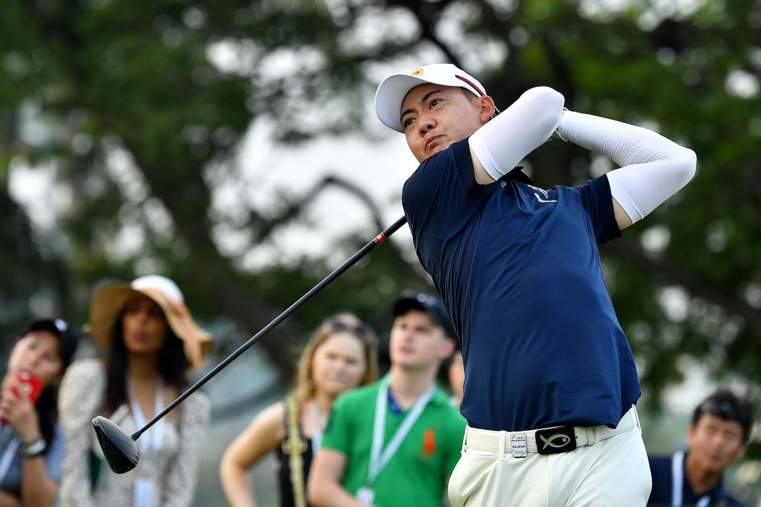 Jazz Janewattananond of Thailand hits a shot during the second round of the Singapore Open at the Sentosa Golf Club in Singapore on Friday. (AFP Photo/Lagardere Sports/Paul Lakatos) Jazz Janewattananond of Thailand hits a shot during the second round of the Singapore Open at the Sentosa Golf Club in Singapore on Friday. (AFP Photo/Lagardere Sports/Paul Lakatos)
