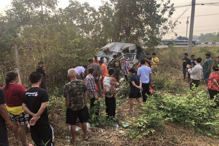 Bangkok Post - One student killed, 11 injured in van accident