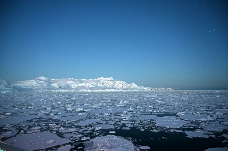 A glacier and ice flo in Antarctica's Chiriguano Bay in November 2019. A glacier and ice flo in Antarctica's Chiriguano Bay in November 2019.