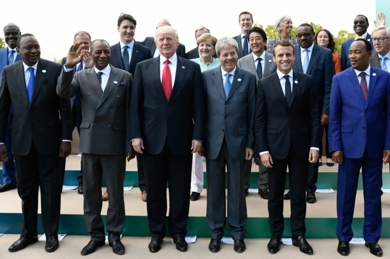 The statement from the G7, pictured at their 2017 leaders summit, came as Wall Street stock rebounded on expectations the US Congress would approve massive stimulus The statement from the G7, pictured at their 2017 leaders summit, came as Wall Street stock rebounded on expectations the US Congress would approve massive stimulus