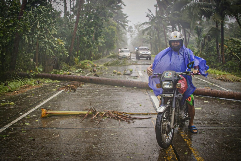 Tens of thousands have been forced to evacuate in the Philippines because of a powerful typhoon. Tens of thousands have been forced to evacuate in the Philippines because of a powerful typhoon.