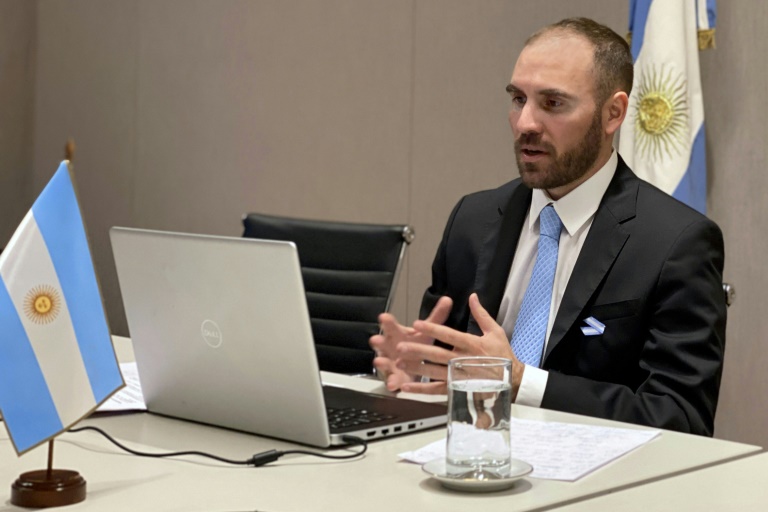 Finance minister Martin Guzman during a during a livestreamed event hosted by the US Chamber of Commerce in Buenos Aires on May 19, 2020 Finance minister Martin Guzman during a during a livestreamed event hosted by the US Chamber of Commerce in Buenos Aires on May 19, 2020