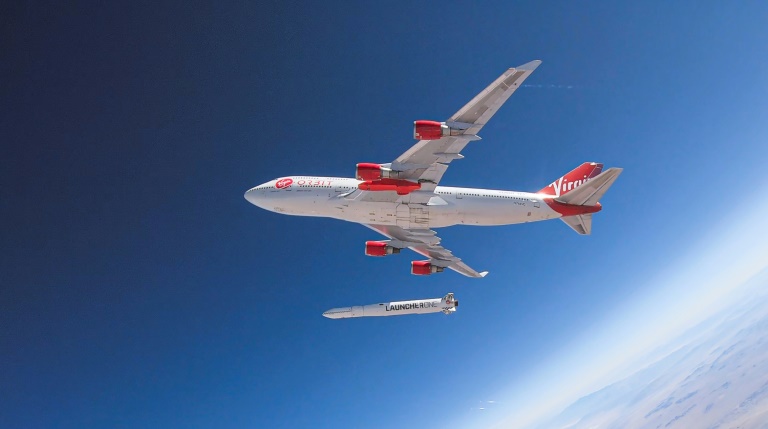 A test release of Virgin Orbit's LauncherOne rocket in July 2019. A test release of Virgin Orbit's LauncherOne rocket in July 2019.